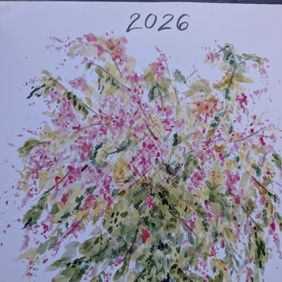 Watercolor Tree 2026 Calendar: Rainbow Shower Art Print Poster - Picture 2 of 6